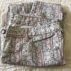 Free People skinny patterned jeans